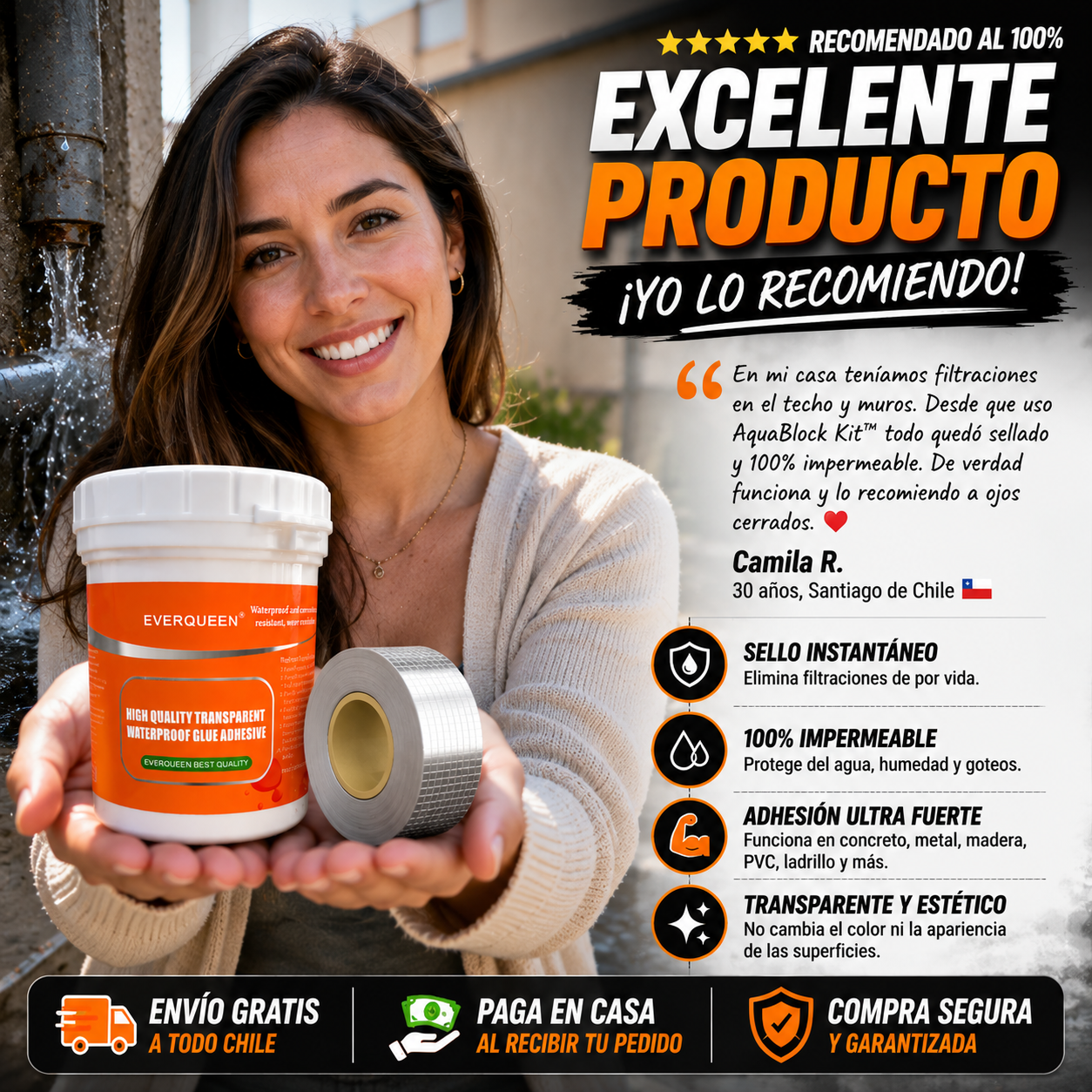AquaBlock Kit™ – Elimina Filtraciones para Siempre con Pegamento + Cinta Impermeable 5x5